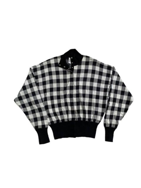 Other Designers Vintage Norma Kamali Gingham Snap Button Sweater