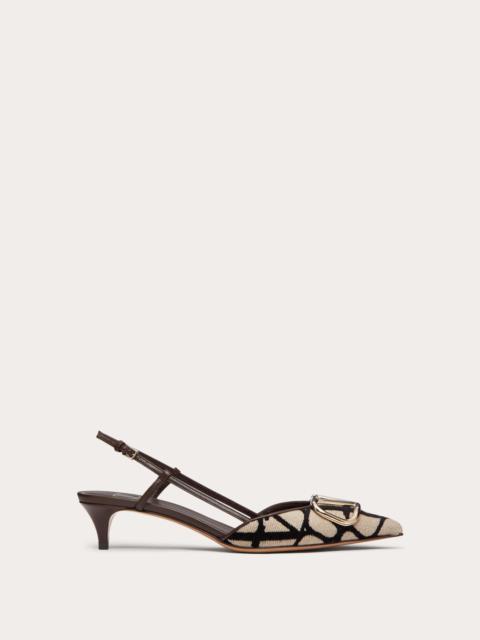 Valentino VLOGO SIGNATURE SLINGBACK PUMP IN TOILE ICONOGRAPHE 40MM