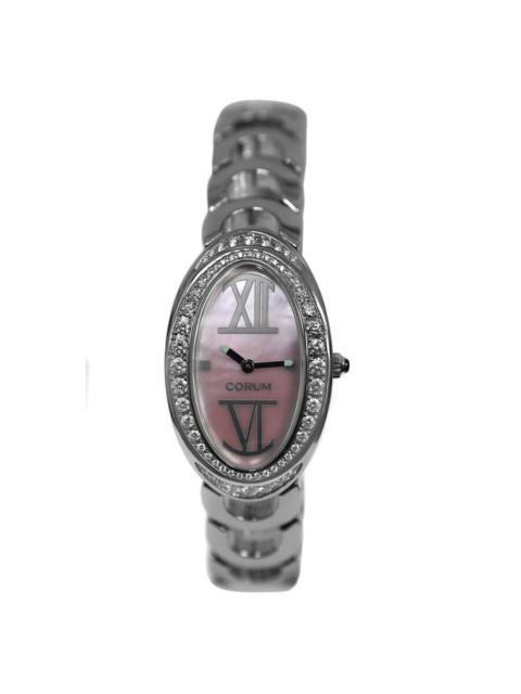 Other Designers Pre-owned Corum Oval Quartz Diamond Pink Dial Ladies Watch 137.410.47