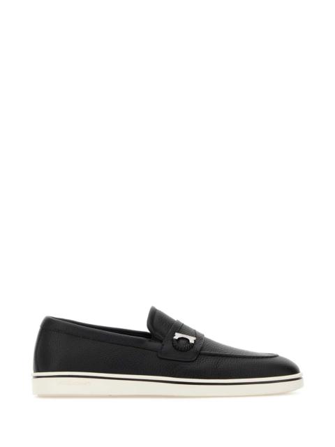 FERRAGAMO Salvatore Ferragamo Men Black Leather Tancredi Loafers
