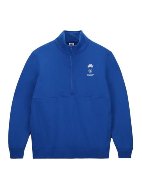 Nike Nike sb x Fly Streetwea Fleece Half Zip Hoodie 'Blue' DQ7313-480
