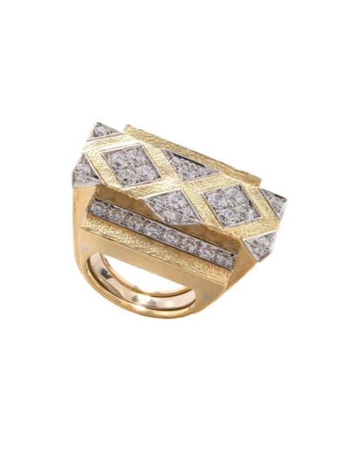DAVID WEBB Diamond Cross Beam Ring