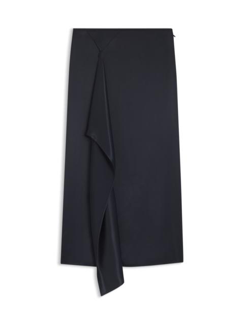 BOSS FAUX-WRAP MIDI SKIRT IN SATIN