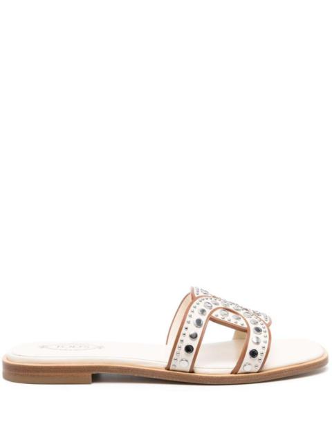 TOD'S LEATHER FLAT SANDALS