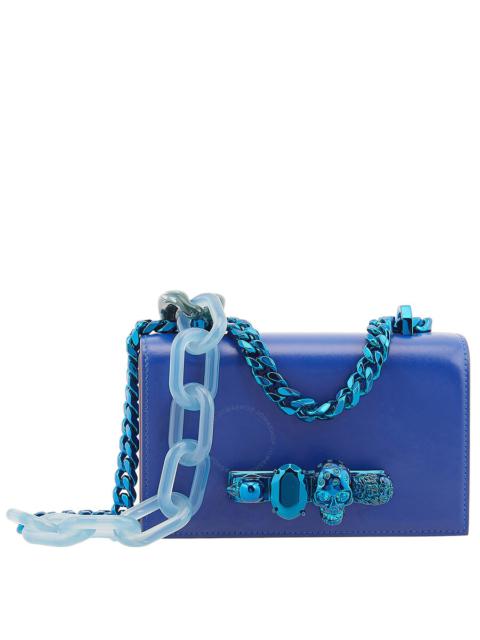 Open Box - Alexander McQueen Ladies Mini Jewelled Satchel In Royal Blue