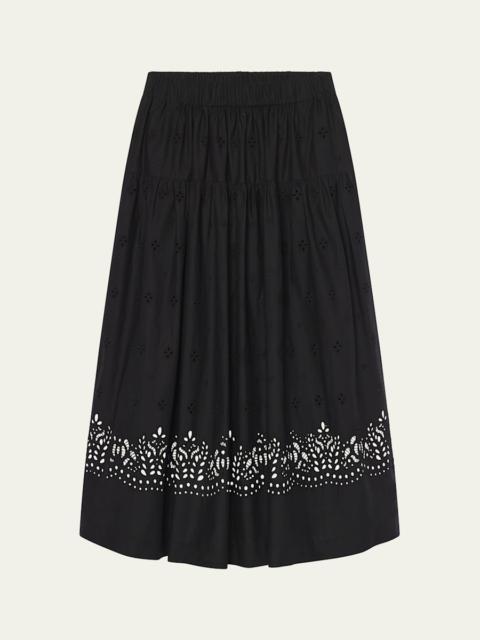 A.L.C. Jay Eyelet Midi Skirt