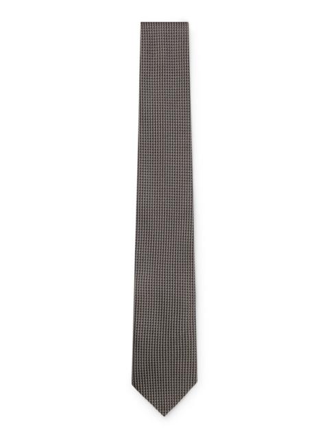 BOSS SILK TIE WITH MICRO PATTERN