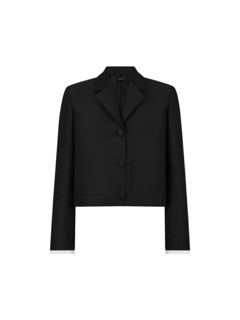 TOM FORD WOOL SILK RADZMIR JACKET WITH PLISSE DETAILS