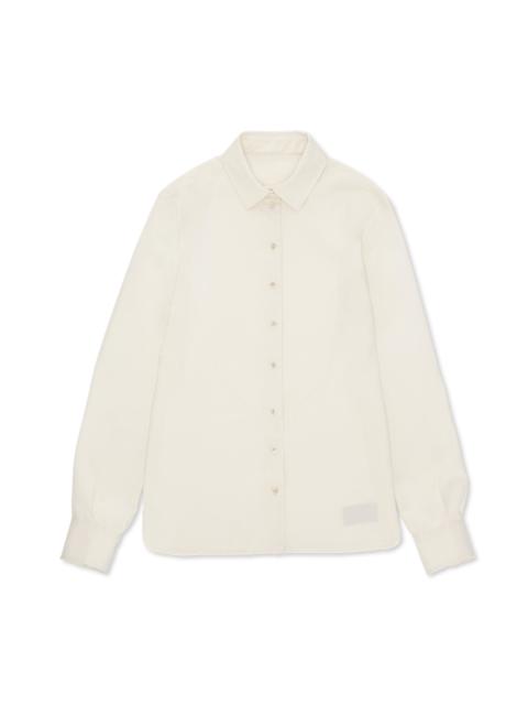 FORTELA Fortela Silk Smoking Shirt in Cream at Nordstrom