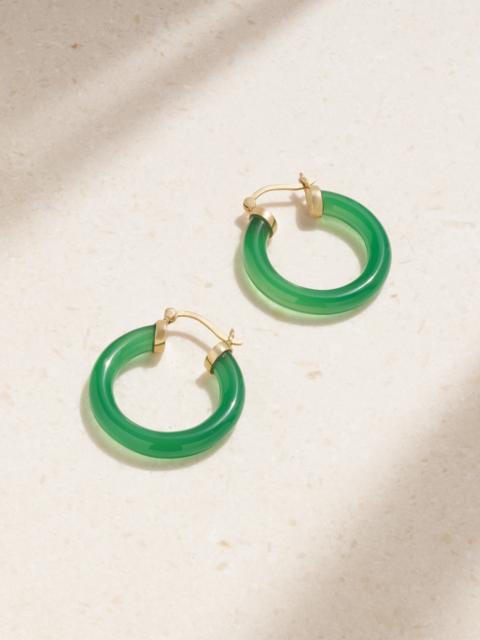 MATEO 14-karat Gold Chalcedony Hoop Earrings