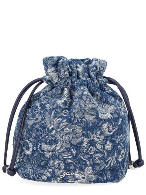 GANNI COTTON DENIM "TAPESTRY" BAG
