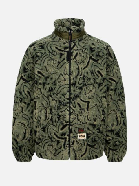 EVISU ALLOVER SEAGULL AND KAMON JACQUARD LOOSE FIT SHERPA JACKET