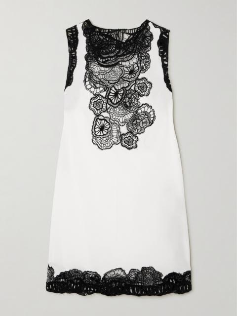 Jil Sander Guipure Lace-trimmed Organic Cotton-poplin Mini Dress