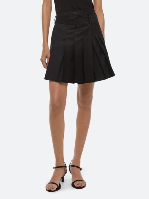 Helmut Lang Helmut Lang Pleated Wool Skort in Black at Nordstrom