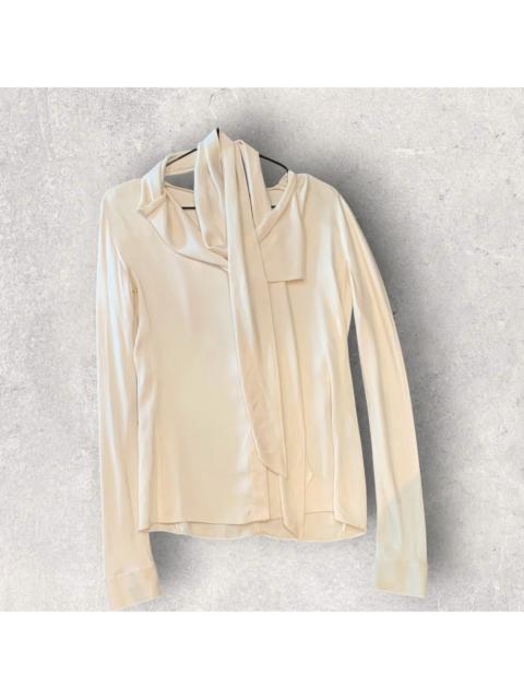 Dior Fall16 Tie Collar Silk Top