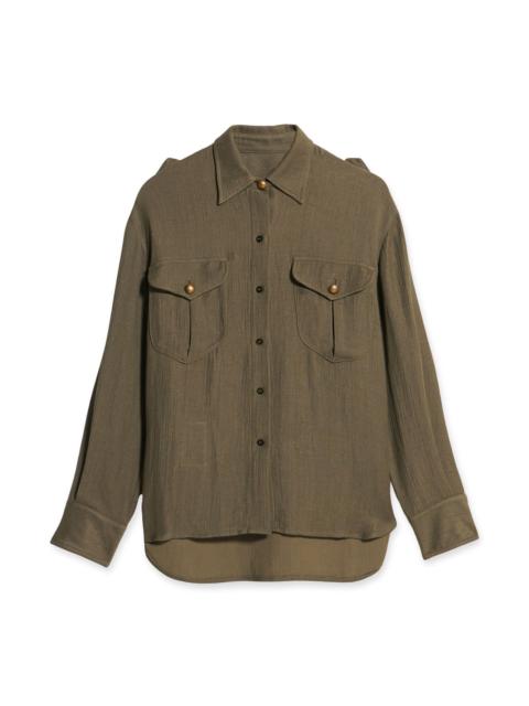 FORTELA Fortela Sahariana Linen Blend Shirt in Beige at Nordstrom
