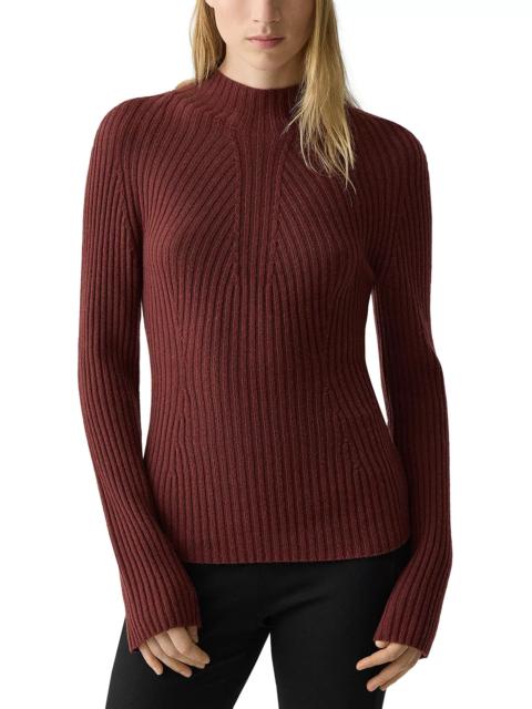 Theory Traveling Rib Mock Neck Sweater in Cashmere