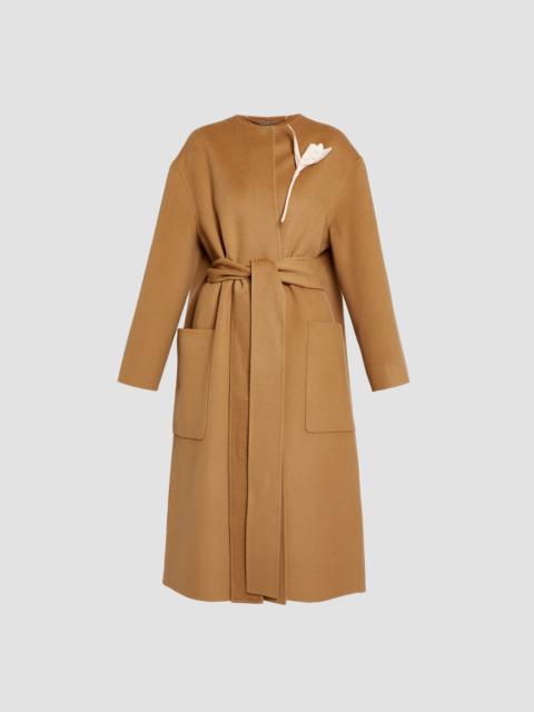 Erdem FLORAL APPLIQUÉ DOUBLE FACED WOOL COAT