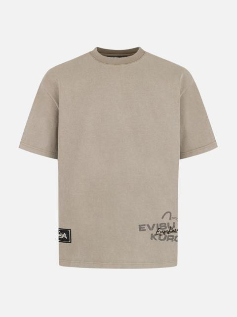 EVISU Seagull Embroidery and Print Regular Fit T-shirt