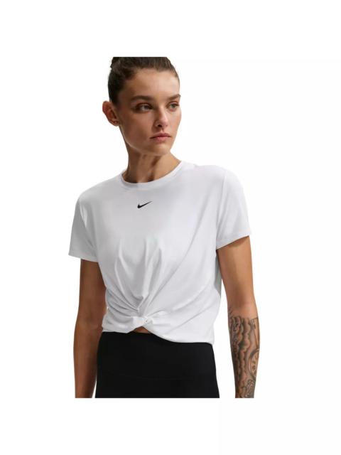 Nike Women's Once Classic Twist Dri-FIT Short Sleeve Top -White