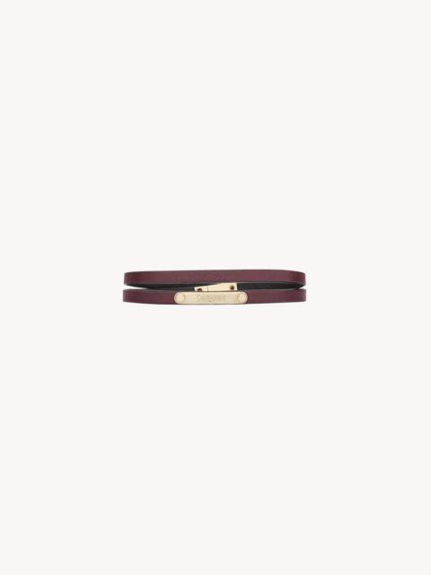 SAINT LAURENT DOUBLE-WRAP BRACELET IN LEATHER AND METAL