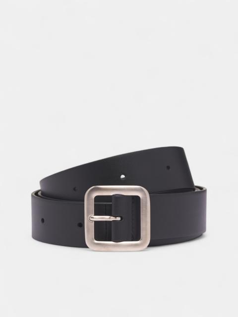 Jil Sander Black Leather Oversized Buckle Belt