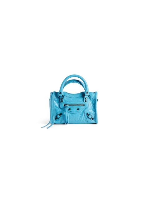 BALENCIAGA Women's Le City Bag Nano in Bleu Cyan