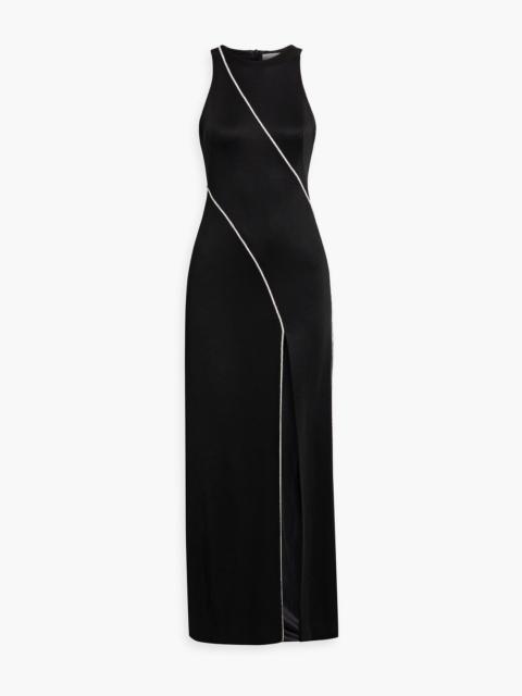 Other Designers Crystal-embellished stretch-knit gown