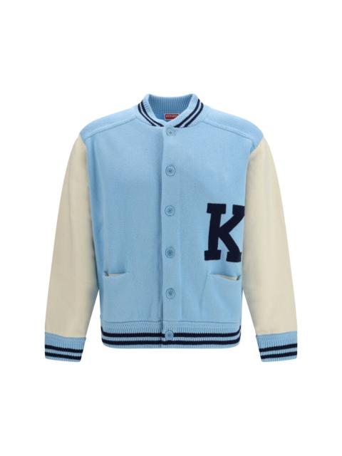 KENZO Kenzo Varsity Wool Cardigan Light Blue Men