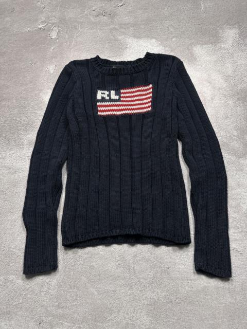 Other Designers Vintage Polo Ralph Lauren USA American Flag Knit Sweater