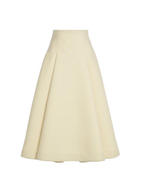 Bottega Veneta Compact-Knit Wool Midi Skirt yellow