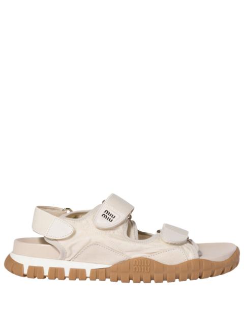 Miu Miu Miu Miu Women Tyre Technical Fabric And Suede Sandals