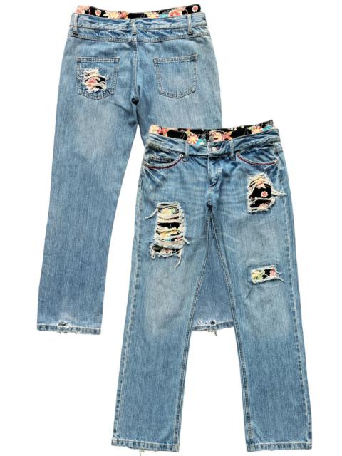 Other Designers Japanese Brand - Sakura Japan Distressed Ripped Patchwork Denim Jeans 32x31.5