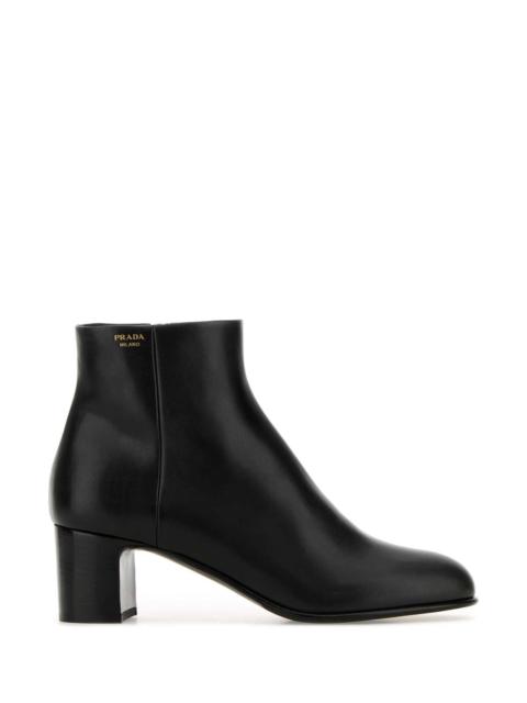 Prada Prada Women Black Leather Ankle Boots