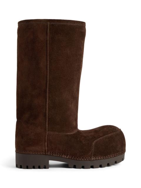 BALENCIAGA Men's Alaska Fur High Boot in Light Espresso