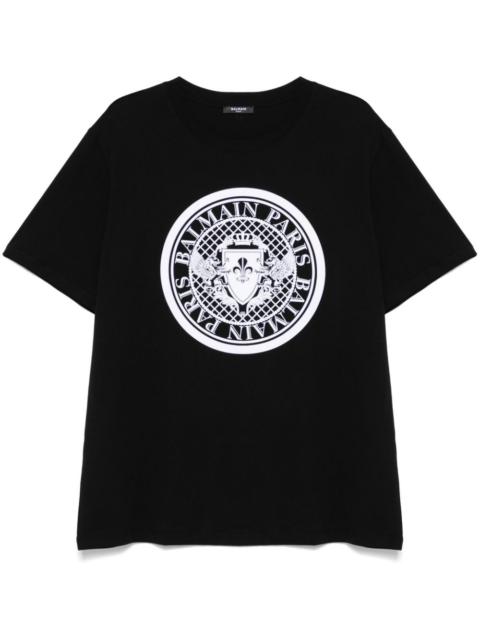 Balmain flocked-logo T-shirt
