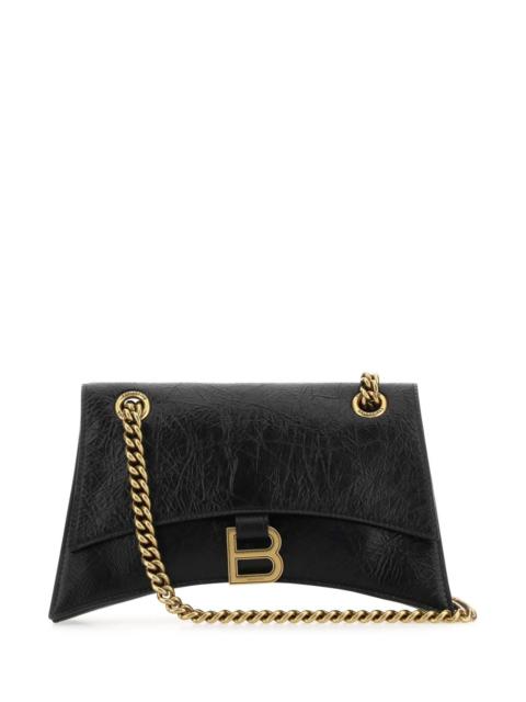 BALENCIAGA Balenciaga Women Black Leather Small Crush Shoulder Bag