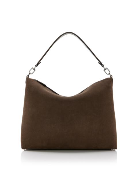 TOTEME Medium Bevel Suede Bag brown