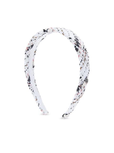 MAISON MICHEL Eve logo-plaque tweed head band