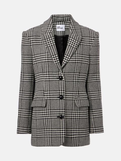 self-portrait Hundstooth oversized blazer