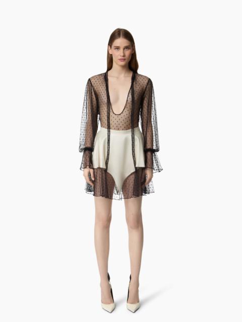 NINA RICCI Cream Mini Satin Skirt