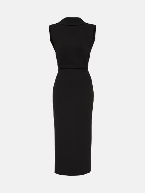 ROLAND MOURET High neck cady midi dress
