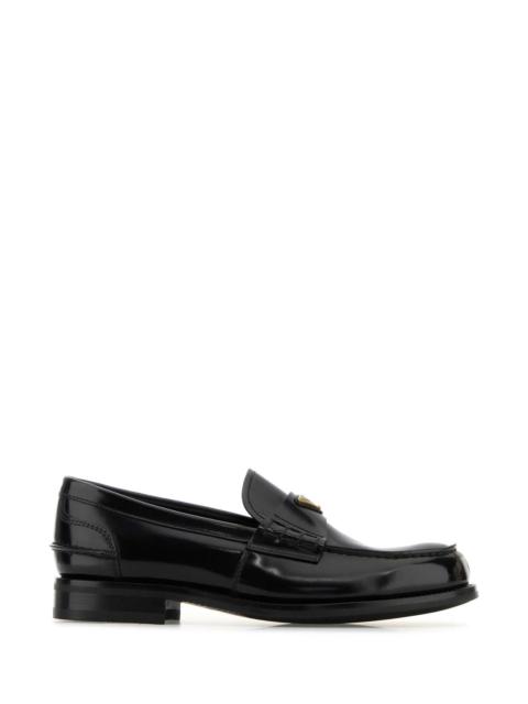Prada Prada Men Black Leather Loafers