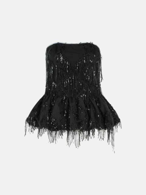ROTATE 'DORLA' BLACK POLYESTER TOP
