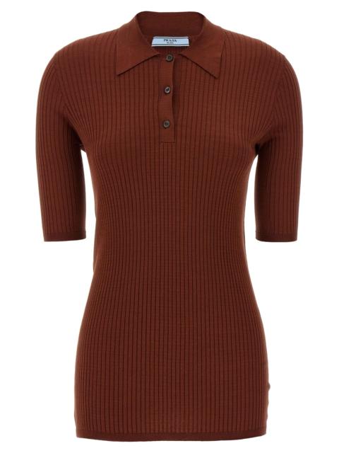 Prada Prada Women Ribbed Polo Shirt