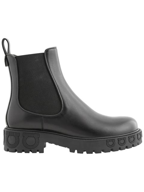 FERRAGAMO Salvatore Ferragamo Ladies Black Leather Gancini Sole Ankle Boot