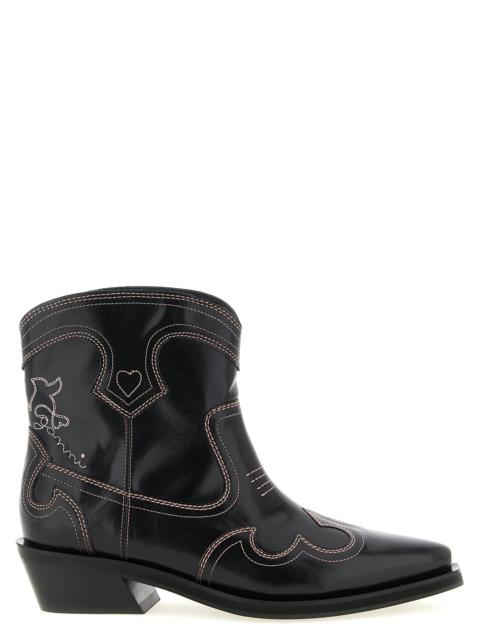 GANNI Ganni Women 'Low Shaft Embroidered Western' Ankle Boots