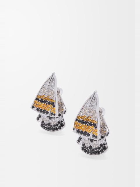 Loewe Feather earrings in sterling silver and crystals