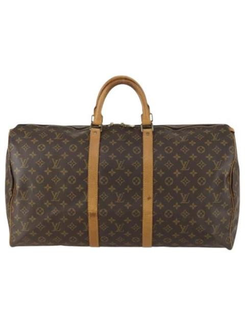 Louis Vuitton Keepall leather travel bag