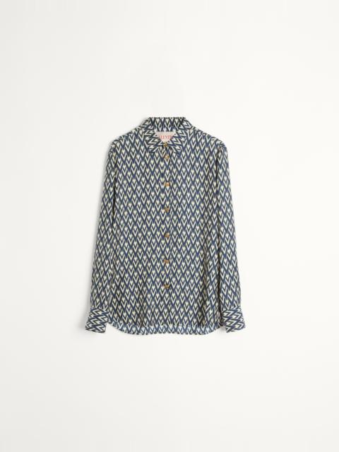 Valentino SILK TWILL SHIRT WITH TOUTE LA V PRINT